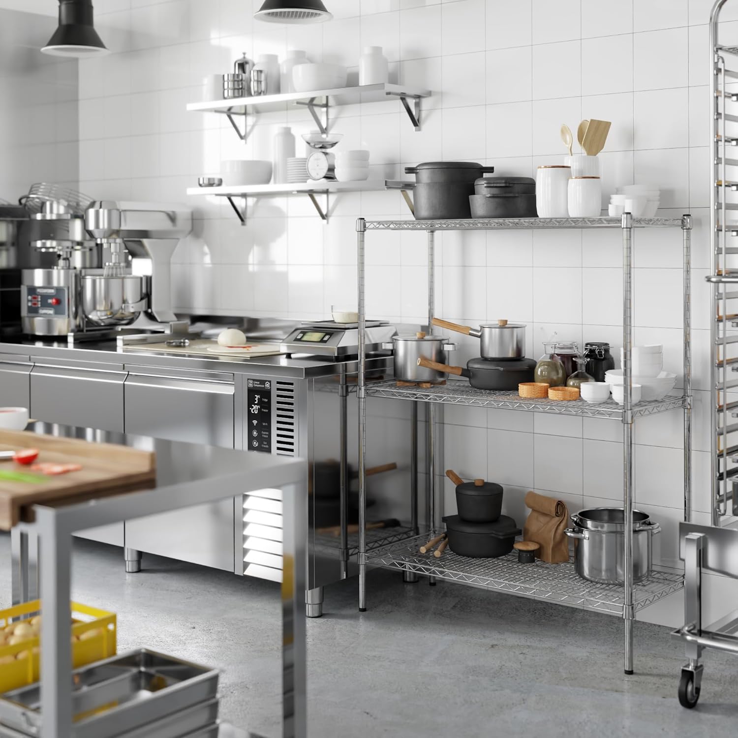 18" Deep x 42" Wide x 54" Height Wire Shelving Kit | 3-Tier | NSF Commercial Storage Rack Unit