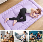 Japanese Floor Futon Mattress Full Size, 25D High Density Support Foam, 4" Thicken Foldable Mattress Tatami Mat Sleeping Pad Suitable for Camping, Guest Room, Purple 54"x 80"
