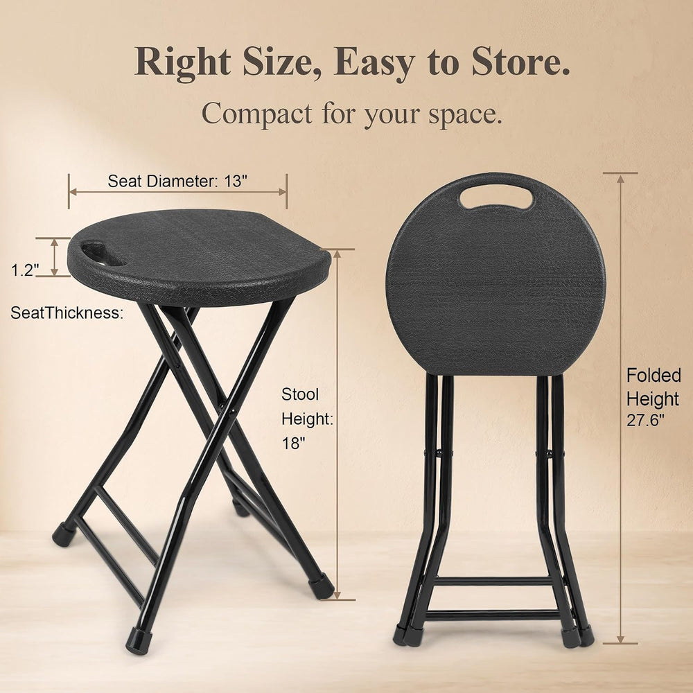Folding Stool with Handle, Folding Chair,Folding Bar Stool with Non-Slip Feet...