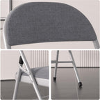 VECELO 5-Piece Folding Card Table Square and Chair Set with Collapsible Legs & Vinyl Upholstery,Portable for Indoor & Outdoor, Black & Dark Grey