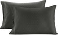 LANE LINEN Pillows Queen Size Set of 2, Soft 100% Egyptian Cotton, Cool & Smooth 1000 Thread Count Pillow Cases - Swiss Dot - Charcoal