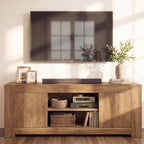 VASAGLE TV Stand, Farmhouse Entertainment Center with Storage Cabinets | Media Console Table for Living Room, Bedroom, for 65 Inch TV, Honey Brown ULTV623K101S
