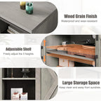 IDEALHOUSE Farmhouse TV Stand, Entertainment Center for 65 Inch TV Media Console Cabinet, White Barn Doors TV Stand with Storage and Shelves, Modern TV Console Table Furniture for Livingroom (Gray)