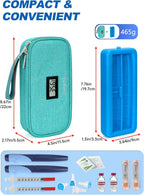 Insulin Cooler Travel Case, TSA Approved Refrigerated Medicine Travel Bag with Protective Ice Brick, Temperature Display Diabetic Medication Cooling Bag for Pen & Vials (Green)