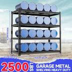 4-Tier 60" W X 24" D X 60" H Garage Shelves 2500LBS Heavy Duty Shelving Adjustable Basement Storage Garage Shelf Metal Storage Rack Units Industrial Shelving