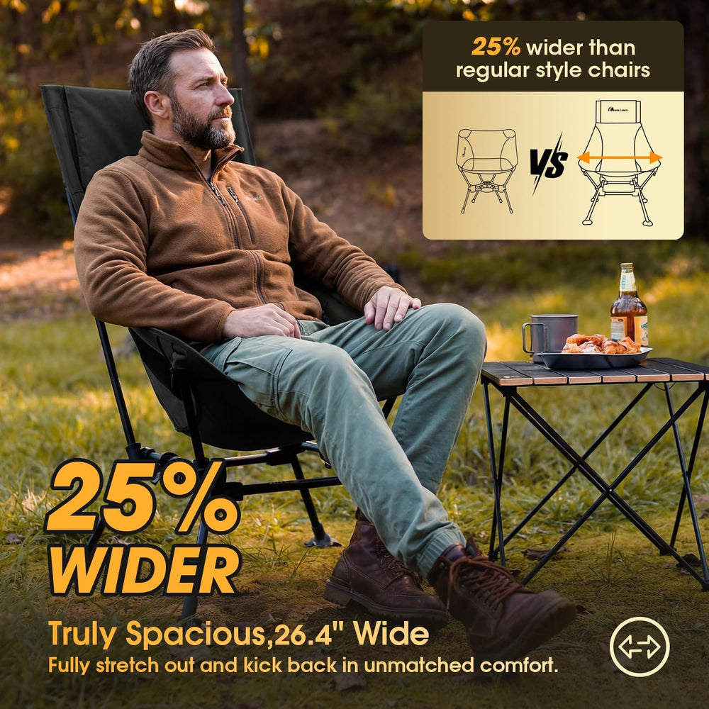 MOON LENCE Oversized High Back Camping Chair for Adults, Height Adjustable Fo...
