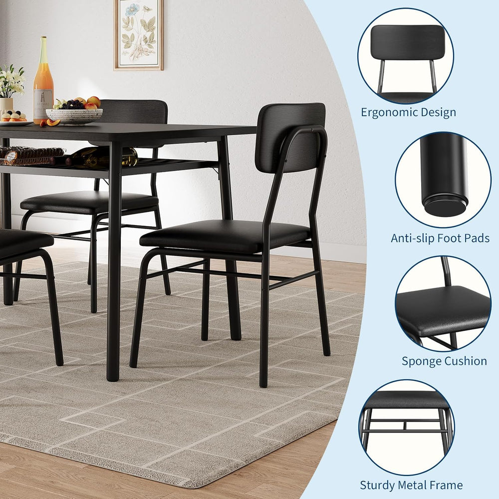IDEALHOUSE Small Dining Table Set for 2, 3-Piece Dining Set with Storage Rack...