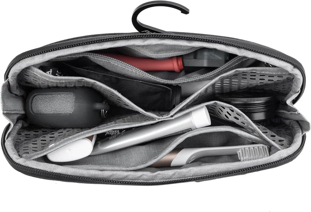 Peak Design Small Wash Pouch, Black, Weatherproof Travel Toiletry Bag, Upright or Hanging Toiletry Kit with Pockets, Magnetic Toothbrush Pocket, Wide UltraZip Opening, Toiletry Bag for Men and Women