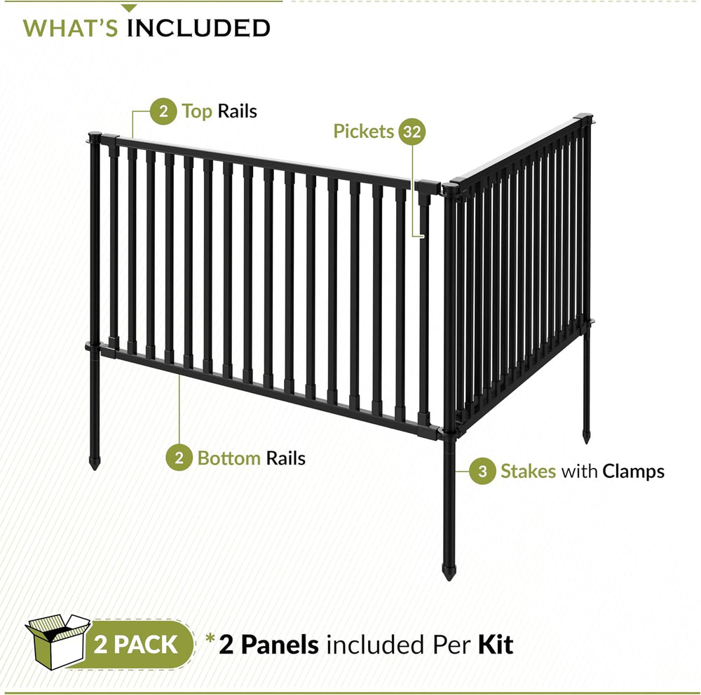 Zippity 24in Zurich Fence Kit, Poly-Steel DIY No Dig Kit