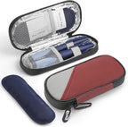 Insulin Travel Case Diabetic with 2 Reusable Ice Packs for Insulin Pen and Other Diabetic Supplies, Insulin Cooler Travel Case for The Daily Life and Trip, Red with Gray