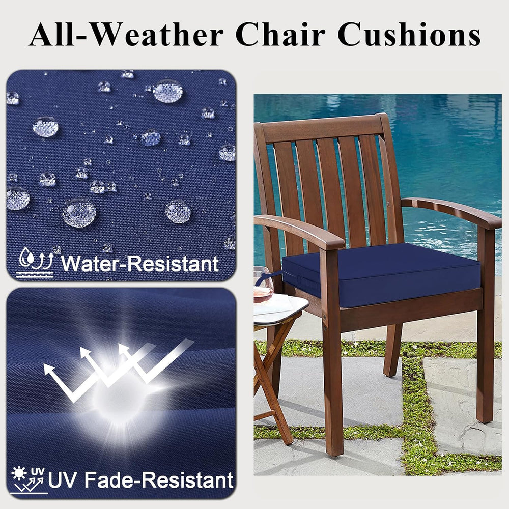 Outdoor Chair Cushions 22x22x4 Inch, Waterproof Blue Patio Furniture Cushions...