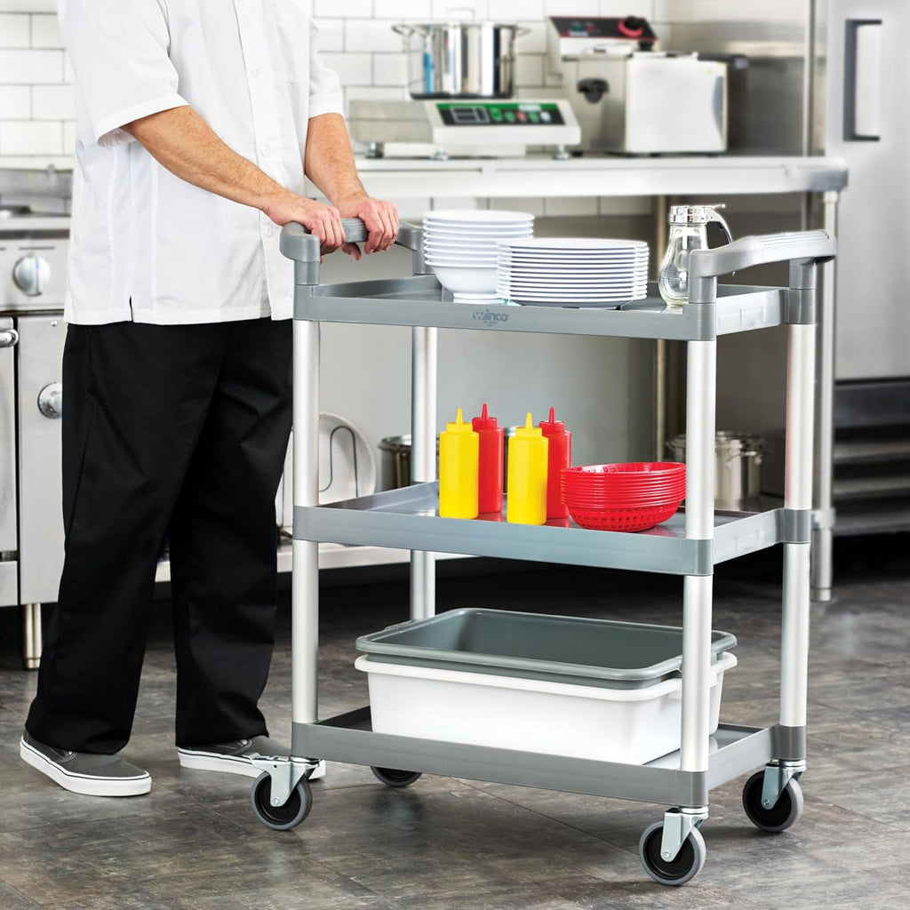 Winco Utility Cart , 32"L x 16-1/8"W x 36-3/4", Gray