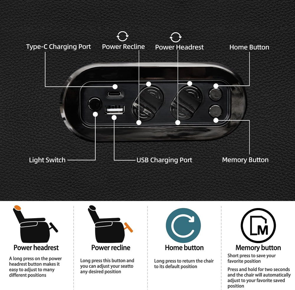 comfiroom Top-Grain Leather Home Theater Seating, Dual-Motor Power Recliner |...