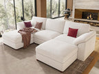 EASE MOOSE Oversized U Shape Sectional Modular Sofa,Wide Deep seat Sectional Sofa,FSC Certified Comfortable Chenille Cloud Modular Sofa