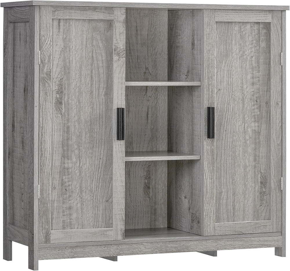 Iwell Storage Cabinet with 2 Doors and 4 Adjustable Shelves, Buffet Cabinet w...