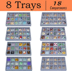 X-Large Jewelrys Tray for Drawer 8 Pack Earring Organizer Stackable Velvet Jewelry Organizer Dresser Rings Studs Earring Holder