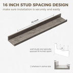 Axeman Floating Shelves for Wall - 24 Inch Picture Ledge Shelf Set of 2 - Rustic Picture Shelf for Wall with Ledge - Grey Floating Shelves with Lip - Photo Ledge Shelves for Pictures Nursery Books