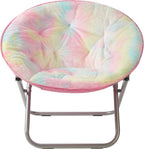 Heritage Kids Sorbet Dreams Rainbow Fur Teen Saucer Chair, Foldable, Multi