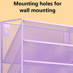 Kuntine.B Wall File Organizer Office Hanging Magazine Holder Wall File Organizer for Office Home (Purple, 6 Tier)