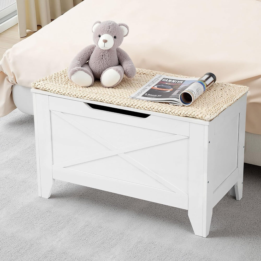 VECELO 30" Storage Chest with Lift Top Storage, Farmhouse Style Ottoman ...