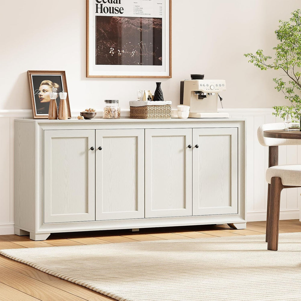 ONBRILL 60" Buffet Cabinet with Storage, 4 Doors Sideboard Buffet Cabine...