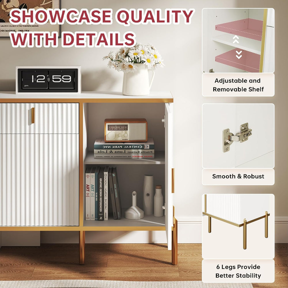 60" Modern Kitchen Buffet Cabinet, Buffets & Sideboard with Storage,...
