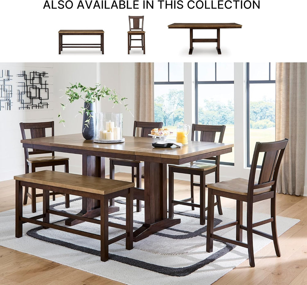 Signature Design by Ashley Sharlander Casual Counter Height Dining Bench with...
