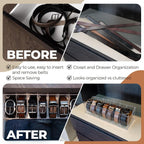 Targum Extra-Wide Belt Organizer for Large Buckles – 7-Compartment Clear Acrylic Belt Holder for Closet, Drawer & Dresser Storage