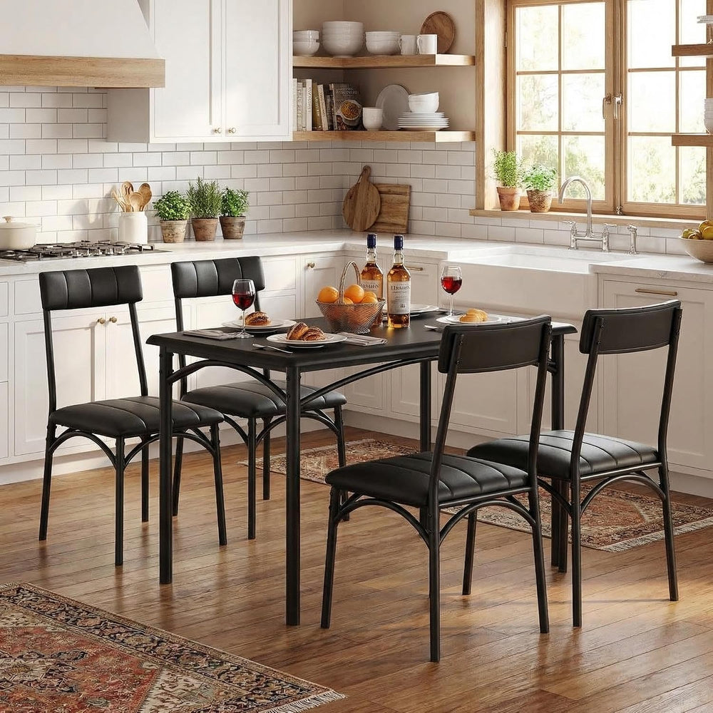 GAOMON Dining Table Set for 4, 5 Piece Kitchen Table and Chairs for 4 with Up...