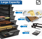 Natwind Mesh file organizer 10 drawers, Office Supplies Desktop Organizers and Accessories Stationery Storage, Paper Letter Tray, File Binder Organizer for Home Office School,Black