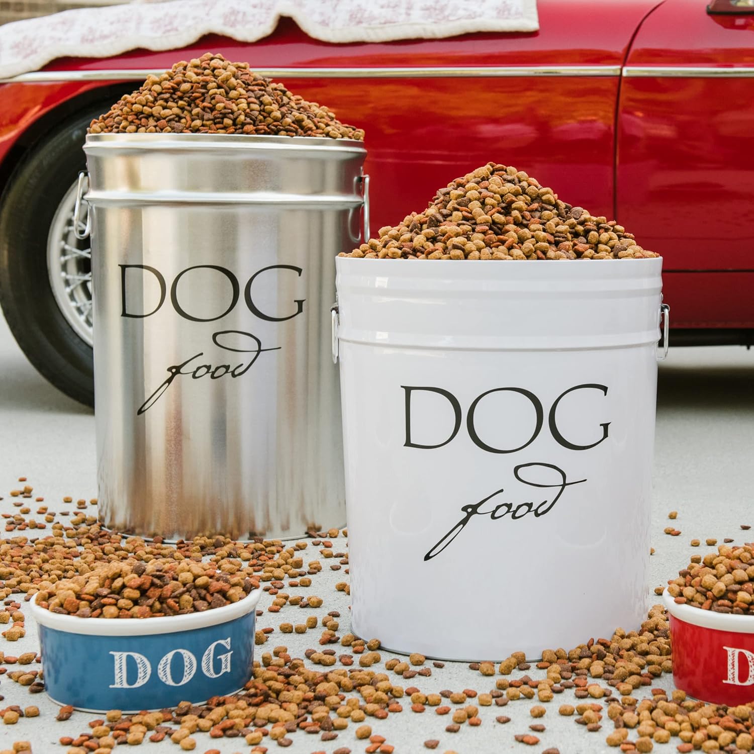 Harry Barker Pet Food Storage Collection, Classic Silver Food Storage - Medium