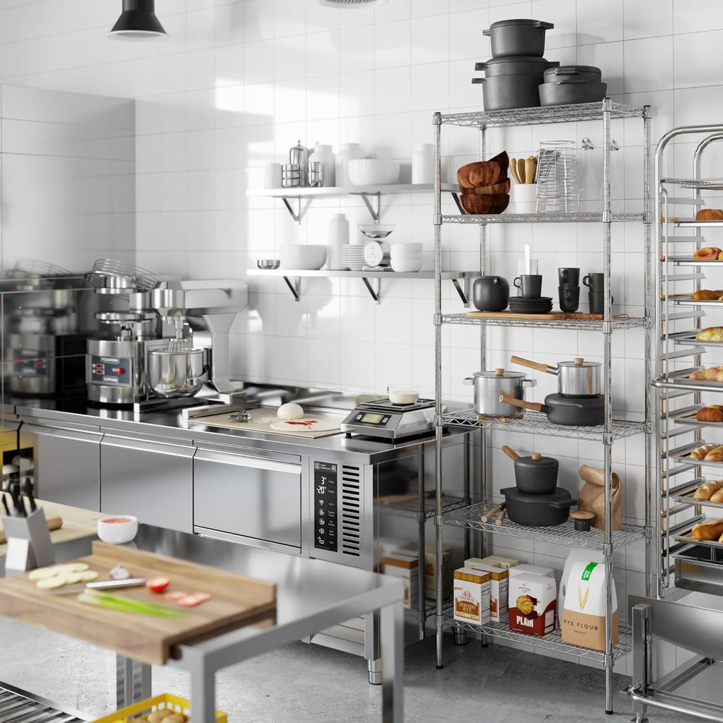 14" Deep x 30" Wide x 86" Height Wire Shelving Kit | 6-Tier | NSF Commercial Storage Rack Unit