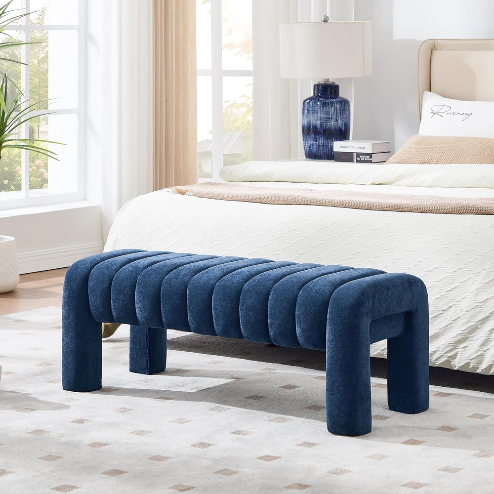 43.3" Bedroom Bench, Upholstered Entryway Bench, Modern End of Bed Ottom...