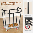 Hoctieon Large Laundry Cart with Wheels, 300L Heavy Duty Laundry Basket Organizer, Rolling Hamper Sorter for Clothes Storage, Industrial Dirty Clothes Hamper for Home & Hotel, Black