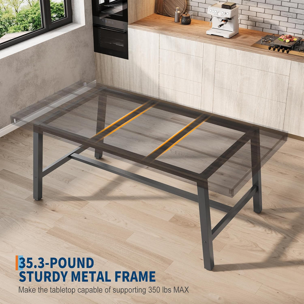 GarveeHome Industrial Dining Table for 6-8 People, 70.87" Long Large Kit...