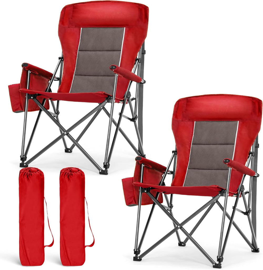 LET'S CAMP Oversized 29.52" High Back Camping Chairs Heavy Duty Lawn...