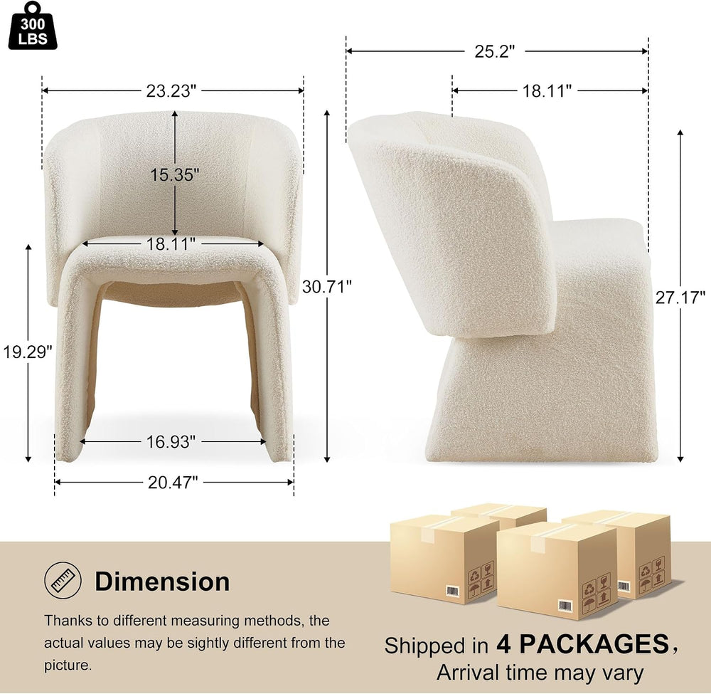 Homedot Dining Chair Upholstered Set of 4,Stylish Accent Barrel Side Chairs C...