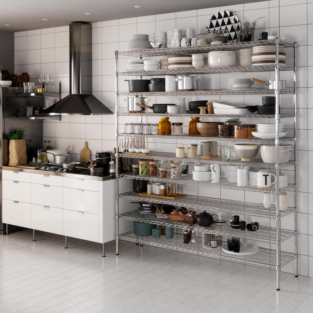 18" Deep x 72" Wide x 86" Height Wire Shelving Kit | 10-Tier | NSF Commercial Storage Rack Unit
