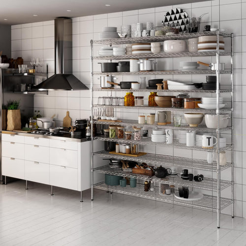 18" Deep x 72" Wide x 86" Height Wire Shelving Kit | 10-Tier | NSF Commercial Storage Rack Unit