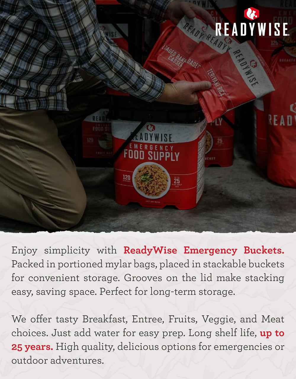 READYWISE Emergency Survival Food Supply Favorite Sample Bucket 120 Serving