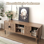 ARTPOWER 63" Modern TV Stands for Living Room, Long Entertainment Center with Storage, TV Console for 55 60 65 70 Inch TV, Bedroom TV Cabinet with Doors, Wood Media Console, Television Stand, Wood
