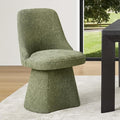 Swivel Dining Chairs Set of 1, Upholstered Mid Century Modern Deskchair with High Back, Linen Fabric Kitchen Chairs for Dining Room, Bedroom, Dressing Room, Green