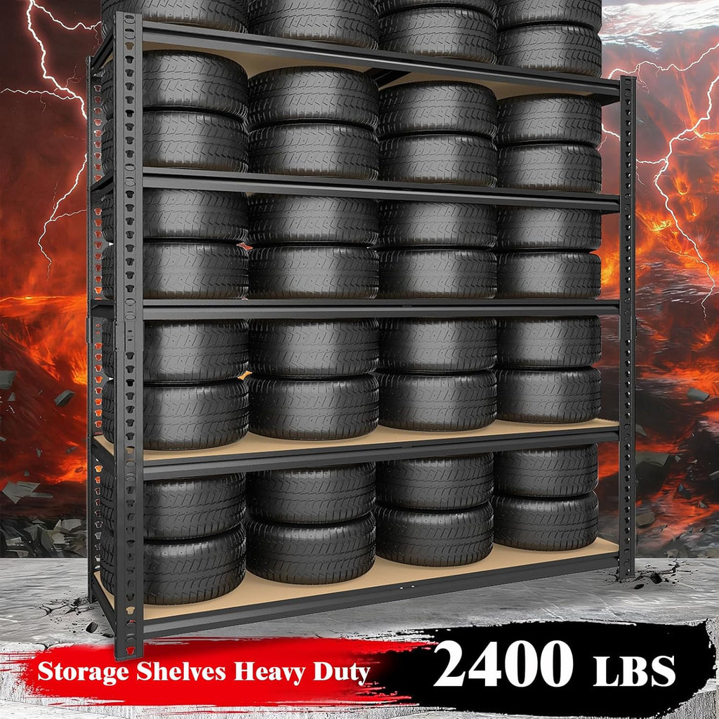 72" H Storage Shelves,Storage Shelves Heavy Duty,2400LBS Metal Shelving Units,Adjustable Garage Shelving Heavy Duty for Garage Storage,Warehouse,16"x35.5"x72