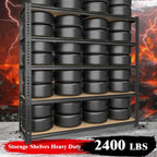 72" H Storage Shelves,Storage Shelves Heavy Duty,2400LBS Metal Shelving Units,Adjustable Garage Shelving Heavy Duty for Garage Storage,Warehouse,16"x35.5"x72