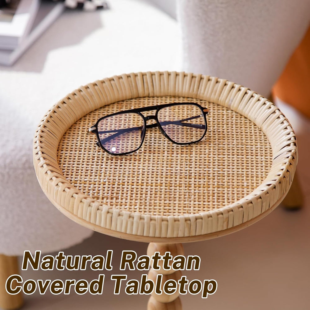 Solid Wood Round Side Table,mall Drink Table for Small Spaces,Round Side Tabl...