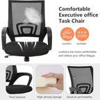PayLessHere Home Office Chair Desk Computer Chair Adjustable Ergonomic Lumbar Support Armrest Executive with High Density Mesh 360 Degree Swivel Chair for Men Women Adults, Black