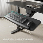 EUREKA ERGONOMIC Height Adjustable Mouse & Keyboard Tray Under Desk, 28x10'' Large Slide Out Swivel Tilt Computer Keyboard Drawer with Mouse Pad for Gaming Home Office Desk, Dual Mount