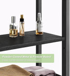 Over-The-Toilet Storage Rack, 4-Tier Bathroom Organizer Shelf Over Toilet with Adjustable Shelf and Basket, Freestanding Space Saver Bathroom Shelves Above Toilet for Room (Pure Black)