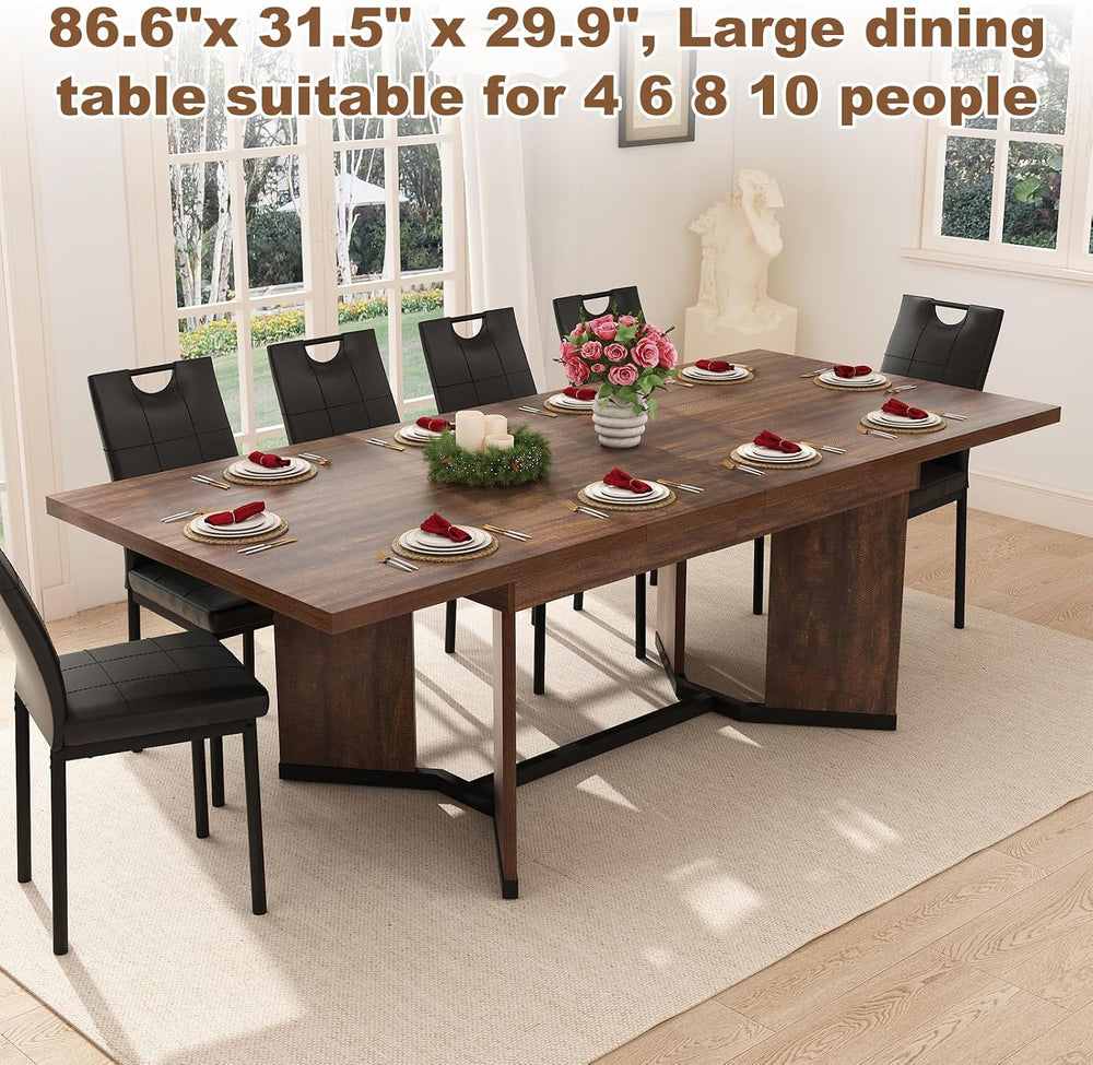 86 in Extendable Dining Table for 6 8 10 People,59"-86" Farmhouse R...
