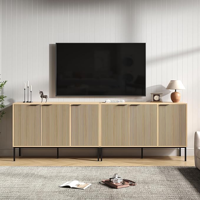 TV Stand for 100" TV, Mid Century Modern 94.4'' Television Stand...